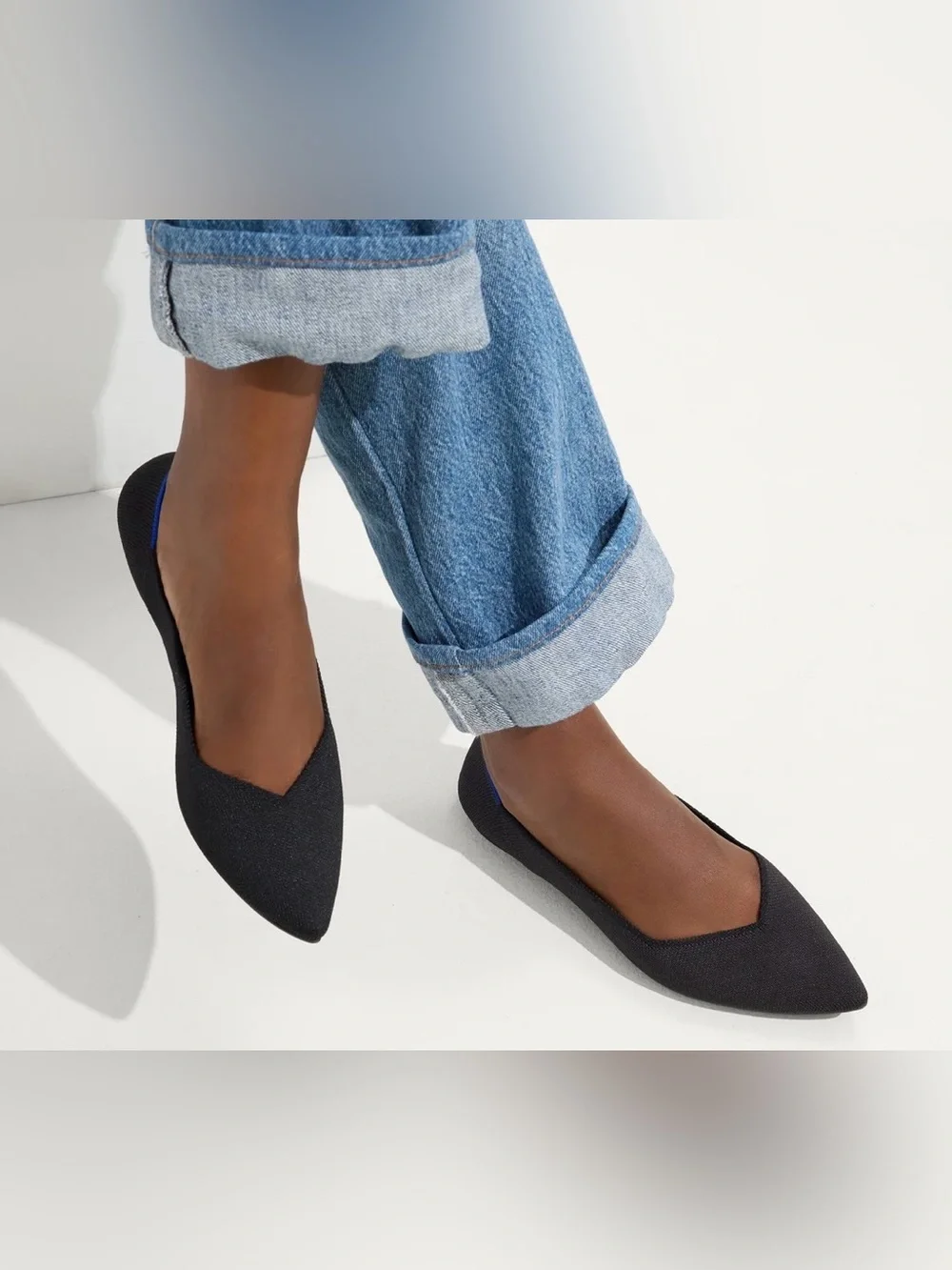 Rothy's The Point Poseidon Black Ballet  Size: 9.5